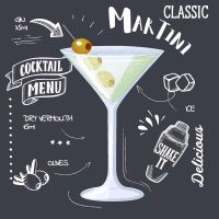 Cocktail napkins - Martini Black