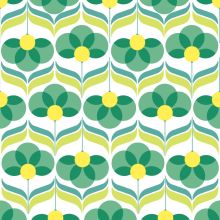 Napkins - Geo Flowers Green