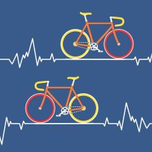 Napkins - Heartbeat Bike blue